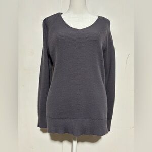Athleta Hanover V Neck Sweater, dark grey, Size SP